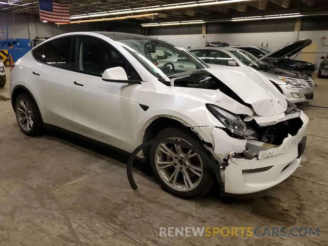 4 fotografías del automóvil dañado 5YJYGDEE1MF068082 TESLA MODEL Y 2021
