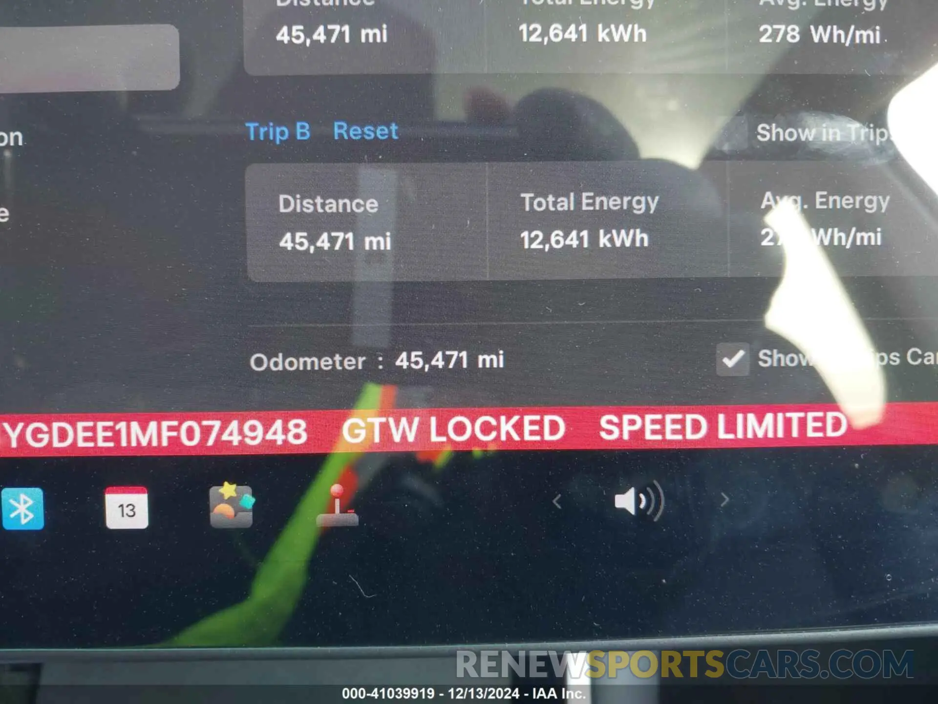 15 fotografías del automóvil dañado 5YJYGDEE1MF074948 TESLA MODEL Y 2021