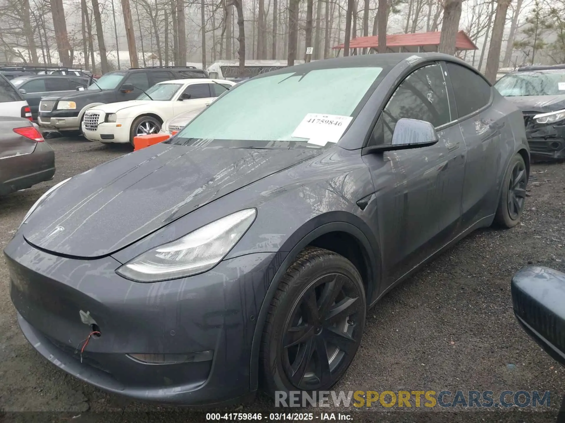 2 fotografías del automóvil dañado 5YJYGDEE1MF100013 TESLA MODEL Y 2021