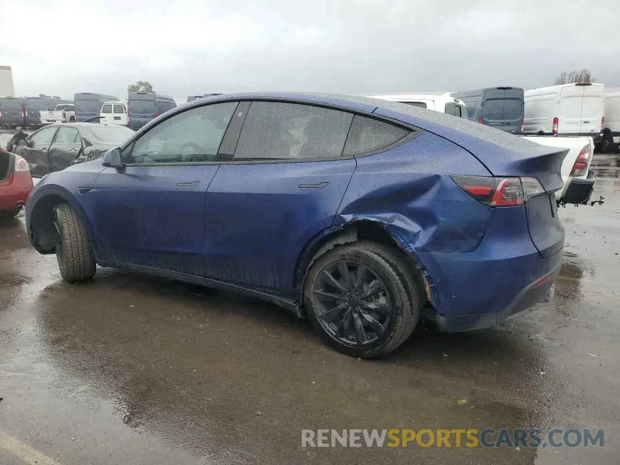 2 fotografías del automóvil dañado 5YJYGDEE1MF148854 TESLA MODEL Y 2021