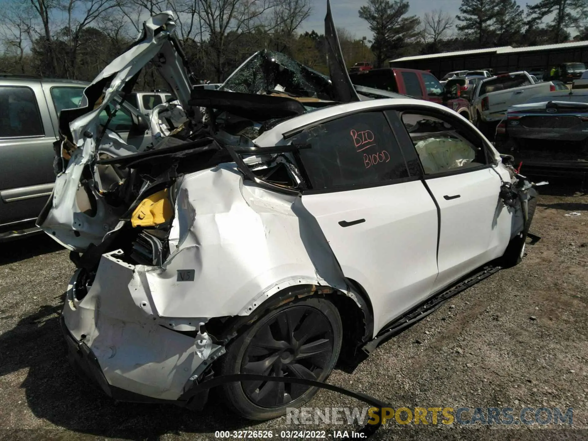 4 fotografías del automóvil dañado 5YJYGDEE1MF254429 TESLA MODEL Y 2021