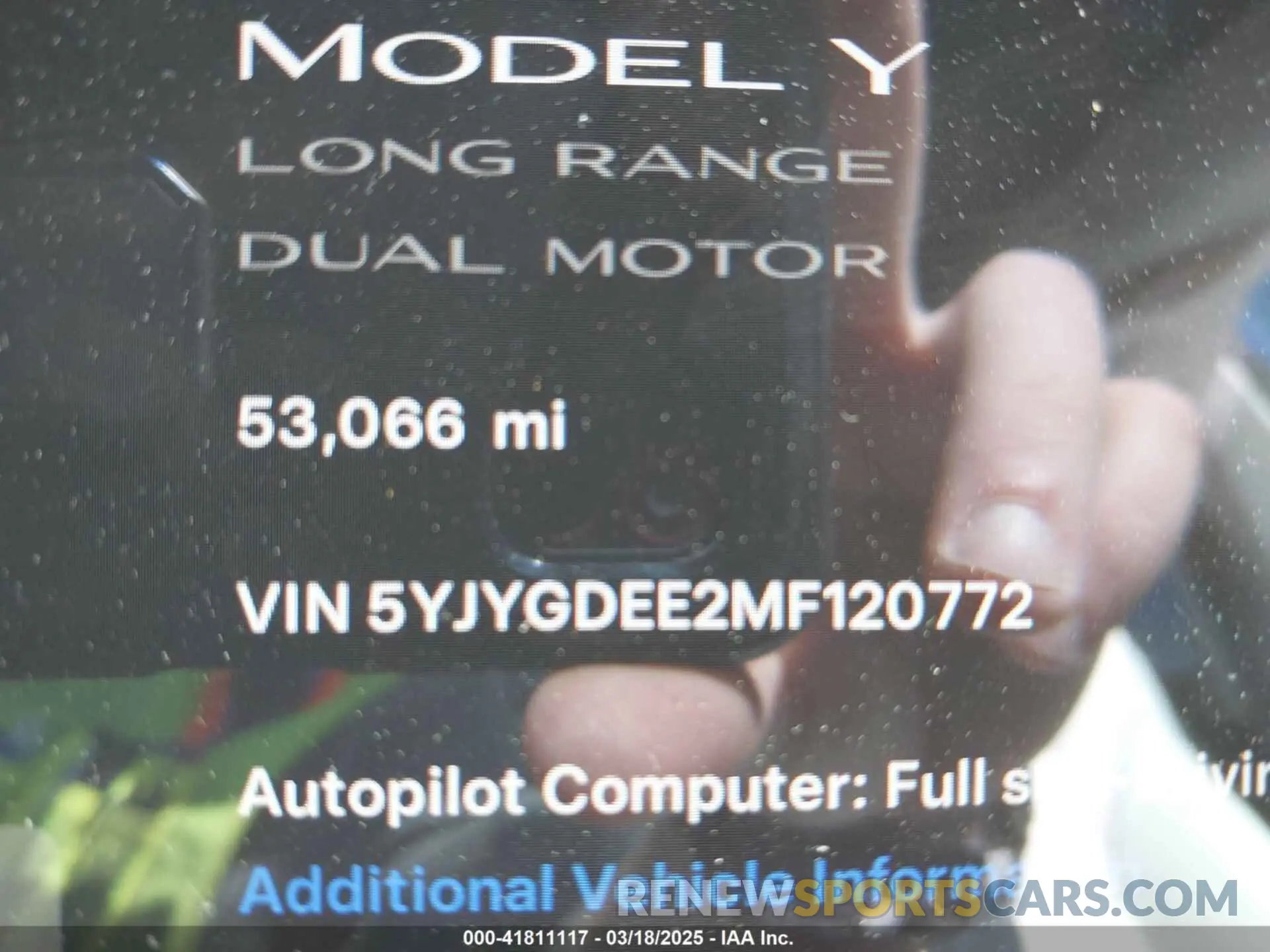7 fotografías del automóvil dañado 5YJYGDEE2MF120772 TESLA MODEL Y 2021