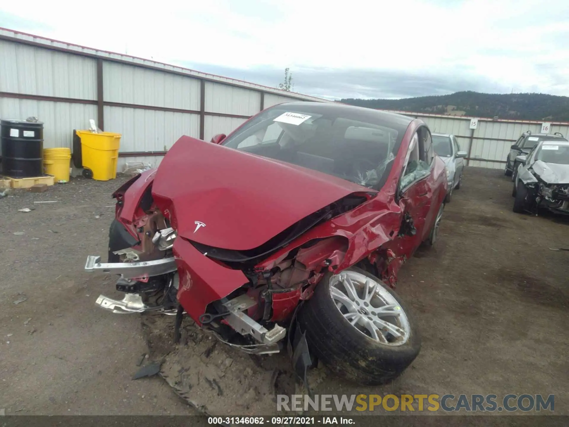6 fotografías del automóvil dañado 5YJYGDEE2MF124837 TESLA MODEL Y 2021