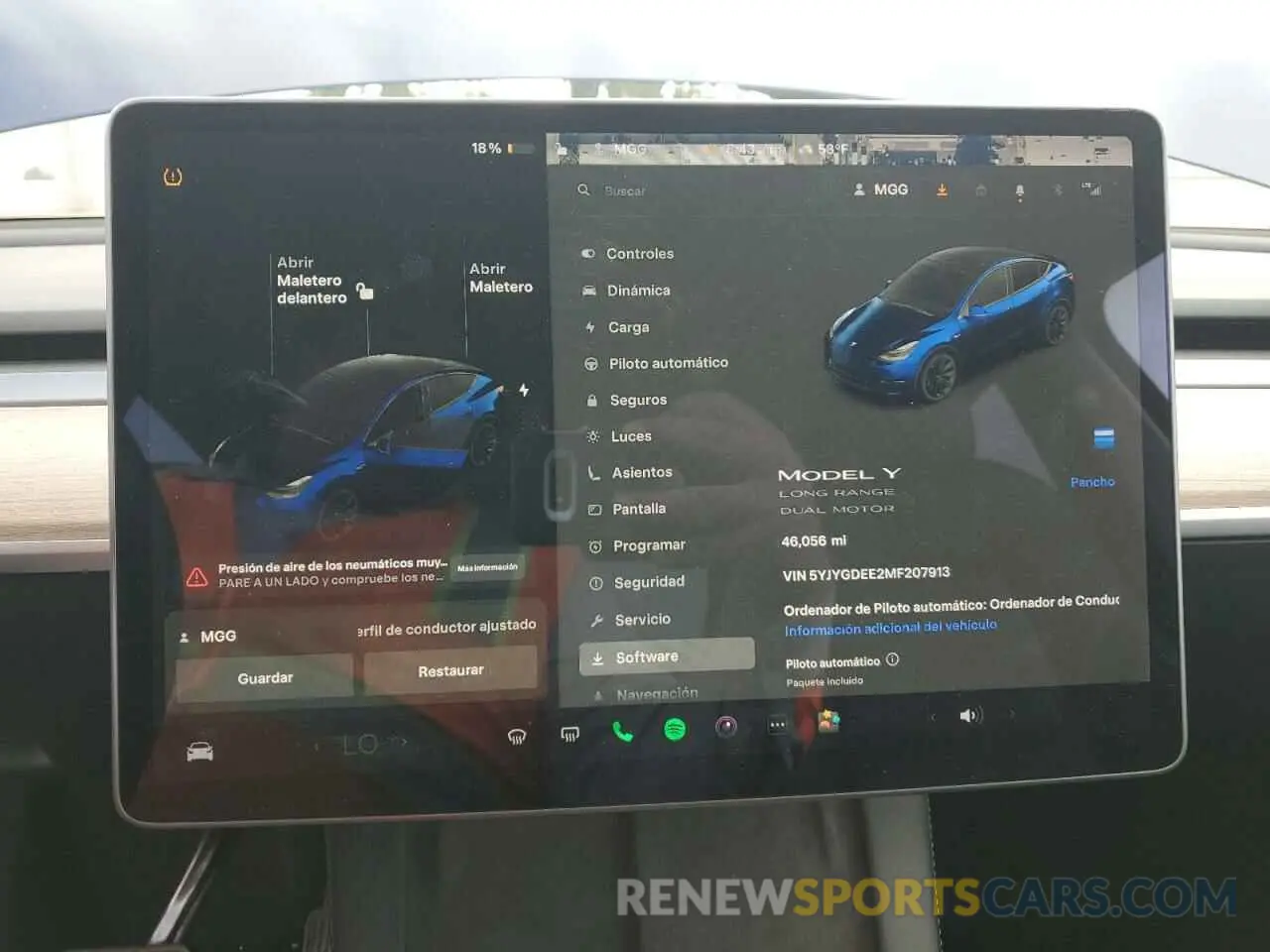 9 fotografías del automóvil dañado 5YJYGDEE2MF207913 TESLA MODEL Y 2021