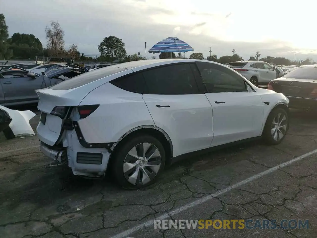 3 fotografías del automóvil dañado 5YJYGDEE2MF278223 TESLA MODEL Y 2021