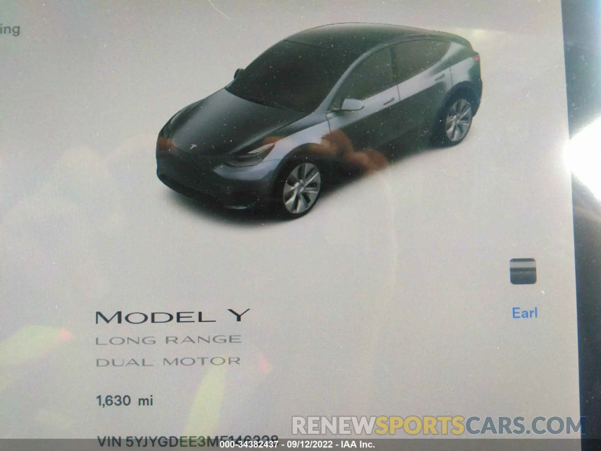 7 fotografías del automóvil dañado 5YJYGDEE3MF146328 TESLA MODEL Y 2021
