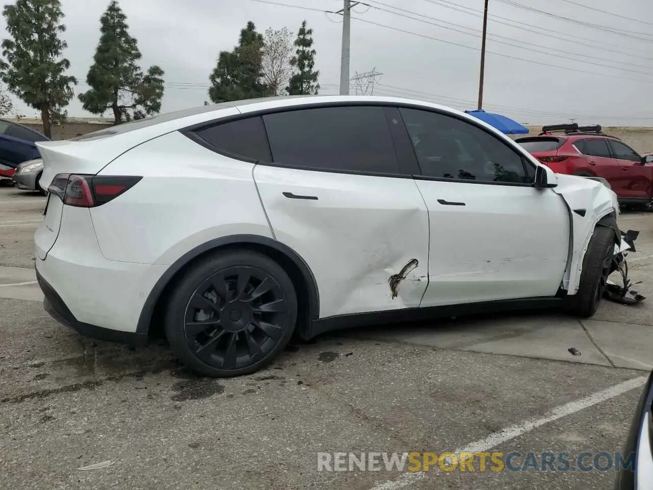 3 fotografías del automóvil dañado 5YJYGDEE3MF214823 TESLA MODEL Y 2021
