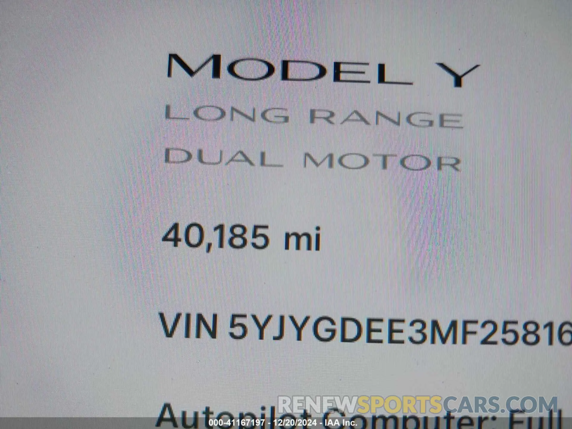 14 fotografías del automóvil dañado 5YJYGDEE3MF258160 TESLA MODEL Y 2021