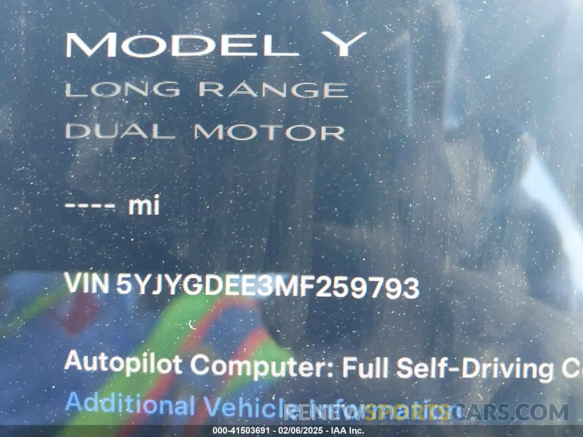 15 fotografías del automóvil dañado 5YJYGDEE3MF259793 TESLA MODEL Y 2021