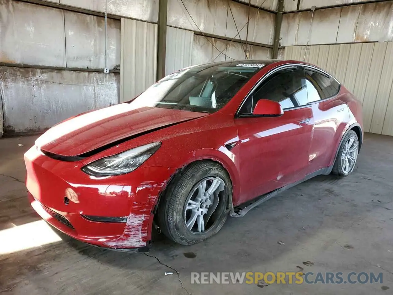 1 fotografías del automóvil dañado 5YJYGDEE4MF075690 TESLA MODEL Y 2021