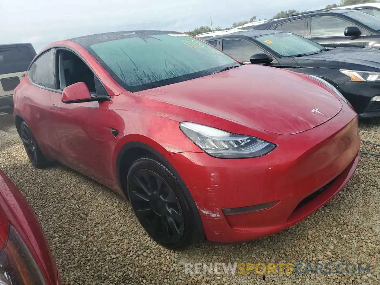 4 fotografías del automóvil dañado 5YJYGDEE4MF111524 TESLA MODEL Y 2021