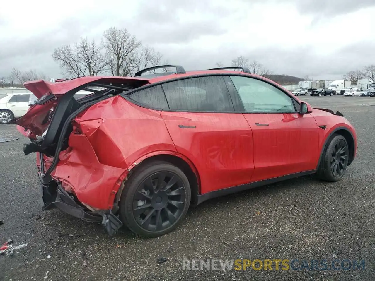 3 fotografías del automóvil dañado 5YJYGDEE4MF144152 TESLA MODEL Y 2021