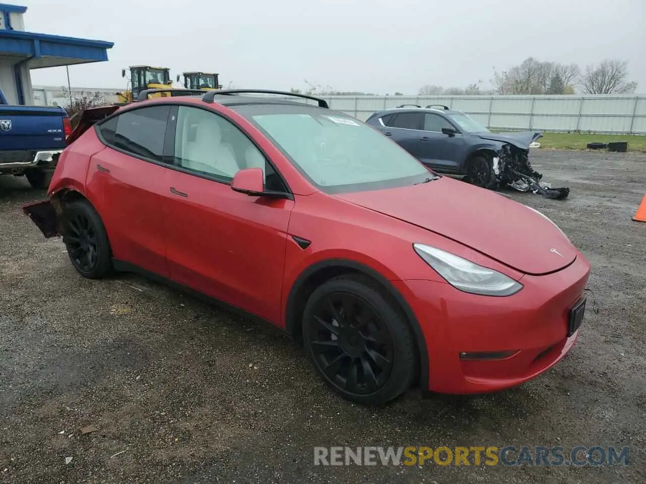 4 fotografías del automóvil dañado 5YJYGDEE4MF144152 TESLA MODEL Y 2021