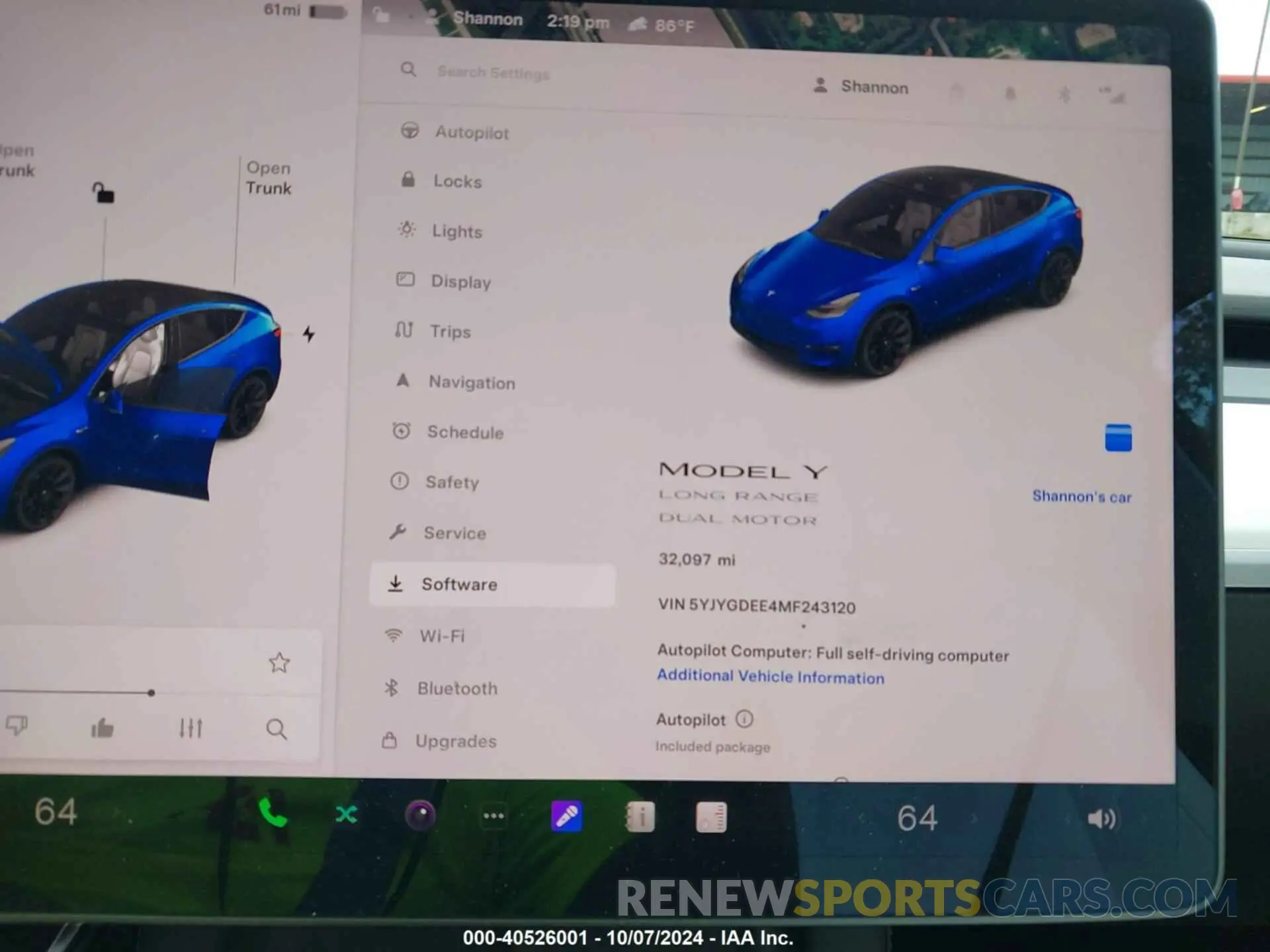 7 fotografías del automóvil dañado 5YJYGDEE4MF243120 TESLA MODEL Y 2021