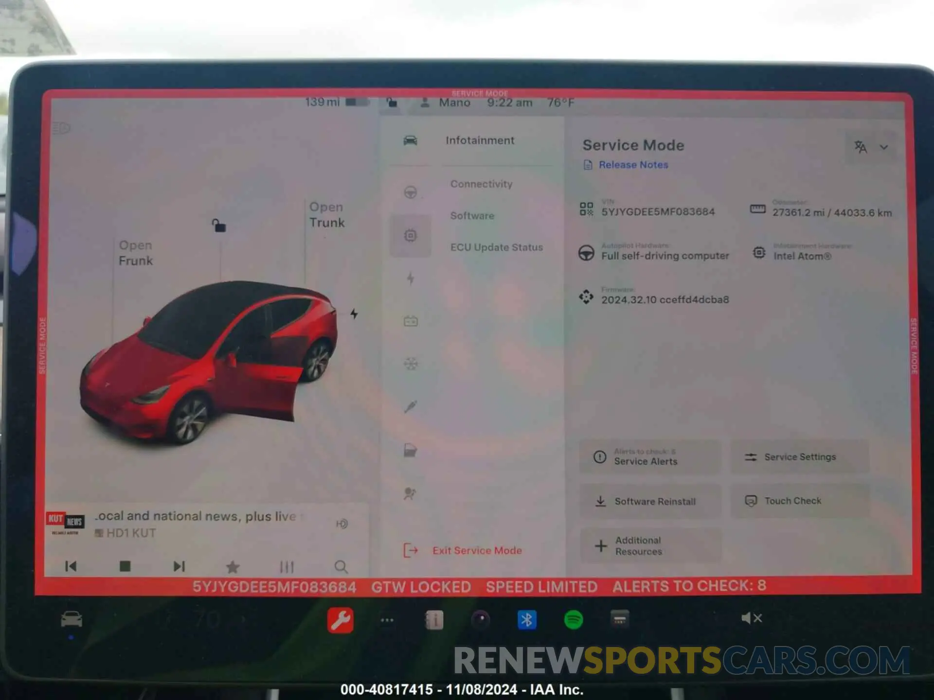 19 fotografías del automóvil dañado 5YJYGDEE5MF083684 TESLA MODEL Y 2021