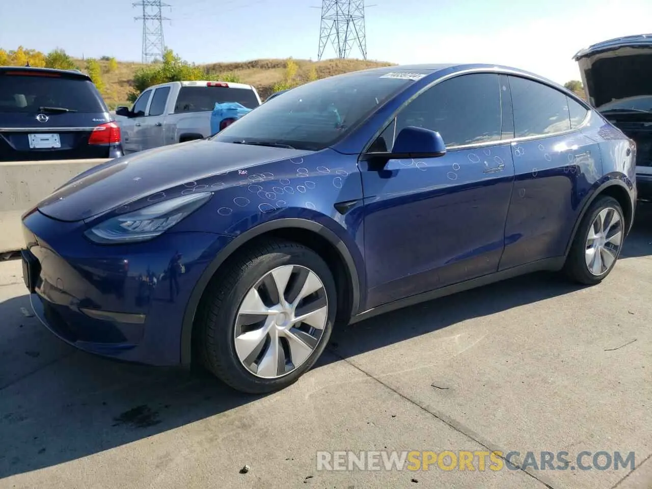 1 fotografías del automóvil dañado 5YJYGDEE5MF083880 TESLA MODEL Y 2021