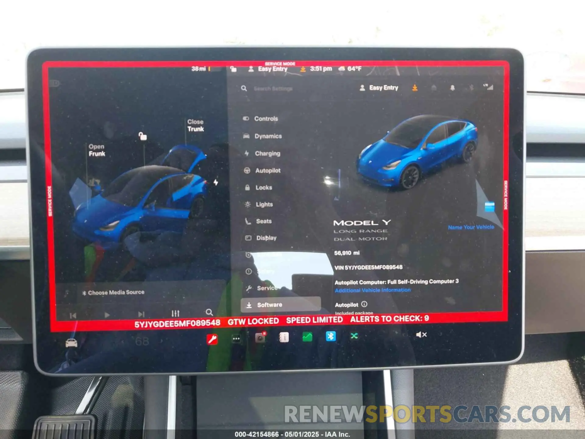 15 fotografías del automóvil dañado 5YJYGDEE5MF089548 TESLA MODEL Y 2021