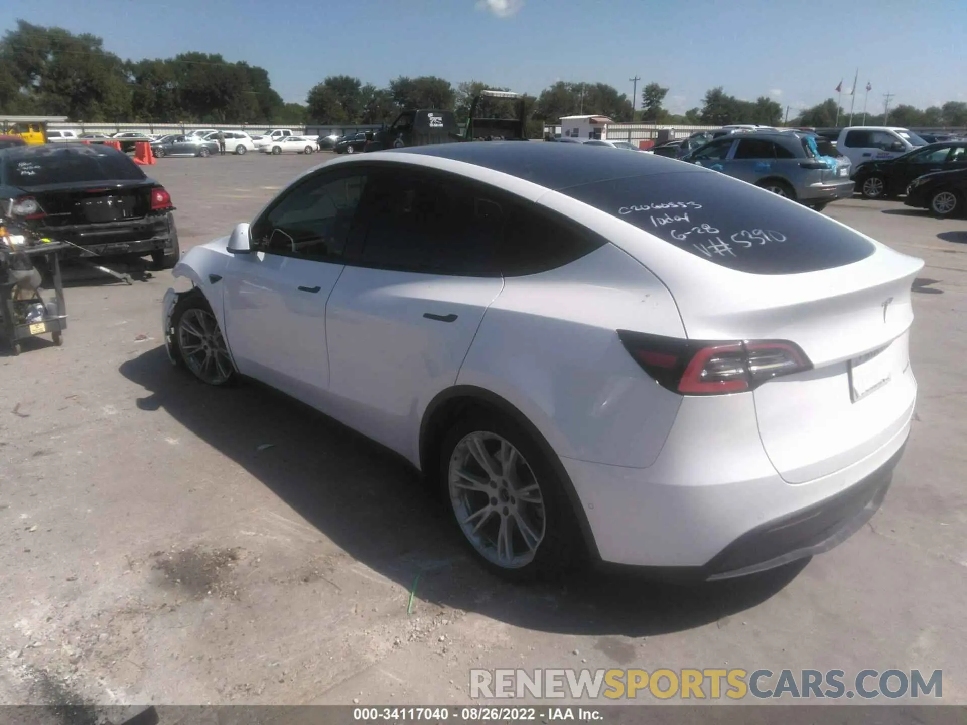 3 fotografías del automóvil dañado 5YJYGDEE5MF185390 TESLA MODEL Y 2021