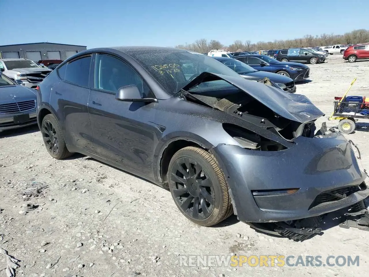 4 fotografías del automóvil dañado 5YJYGDEE5MF211051 TESLA MODEL Y 2021