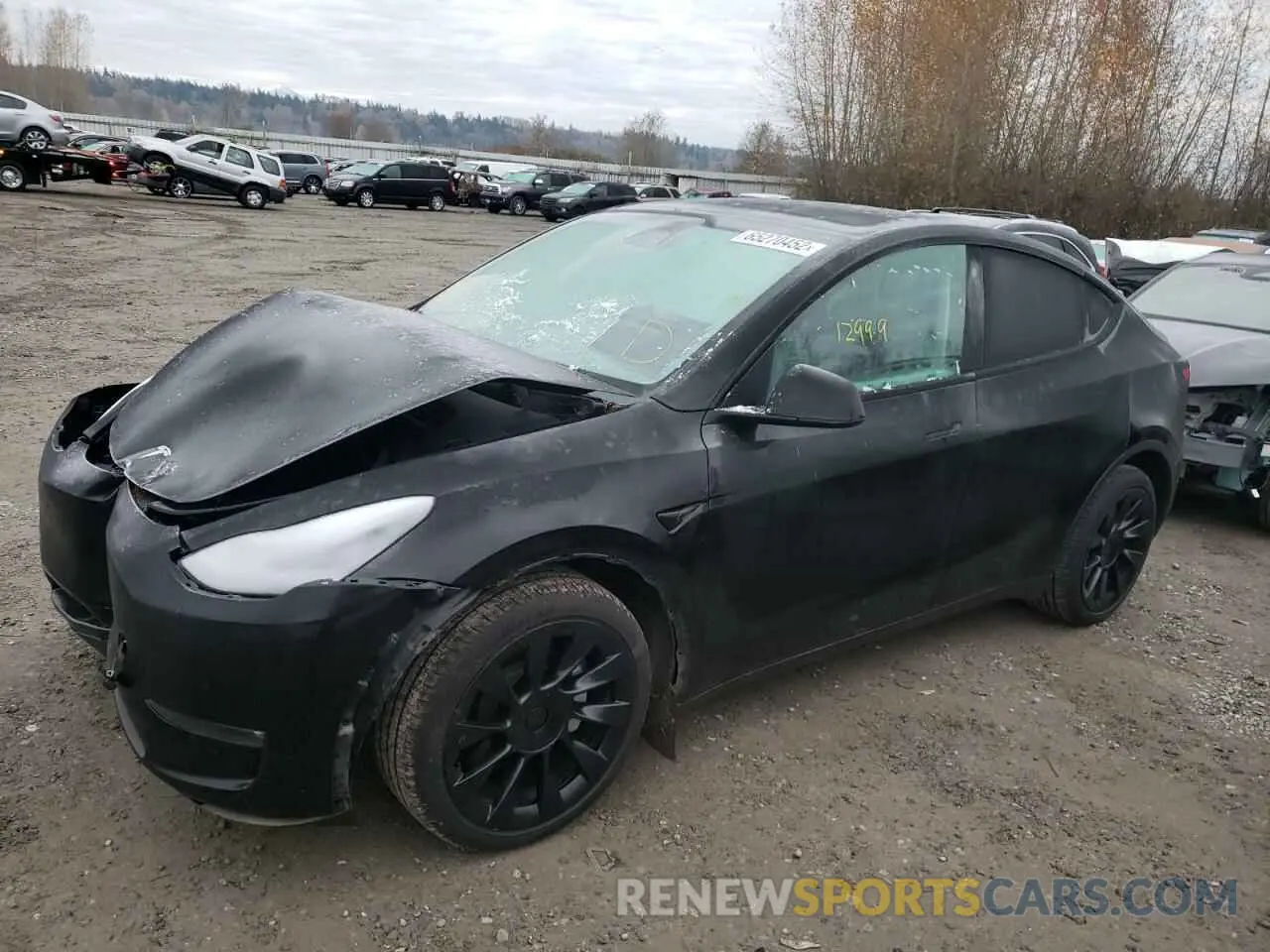 2 fotografías del automóvil dañado 5YJYGDEE5MF286106 TESLA MODEL Y 2021
