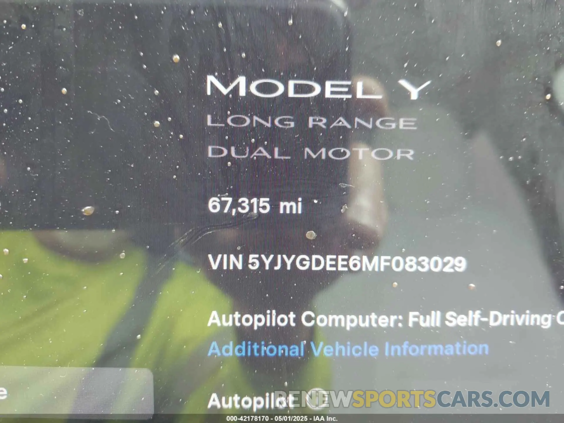 14 fotografías del automóvil dañado 5YJYGDEE6MF083029 TESLA MODEL Y 2021