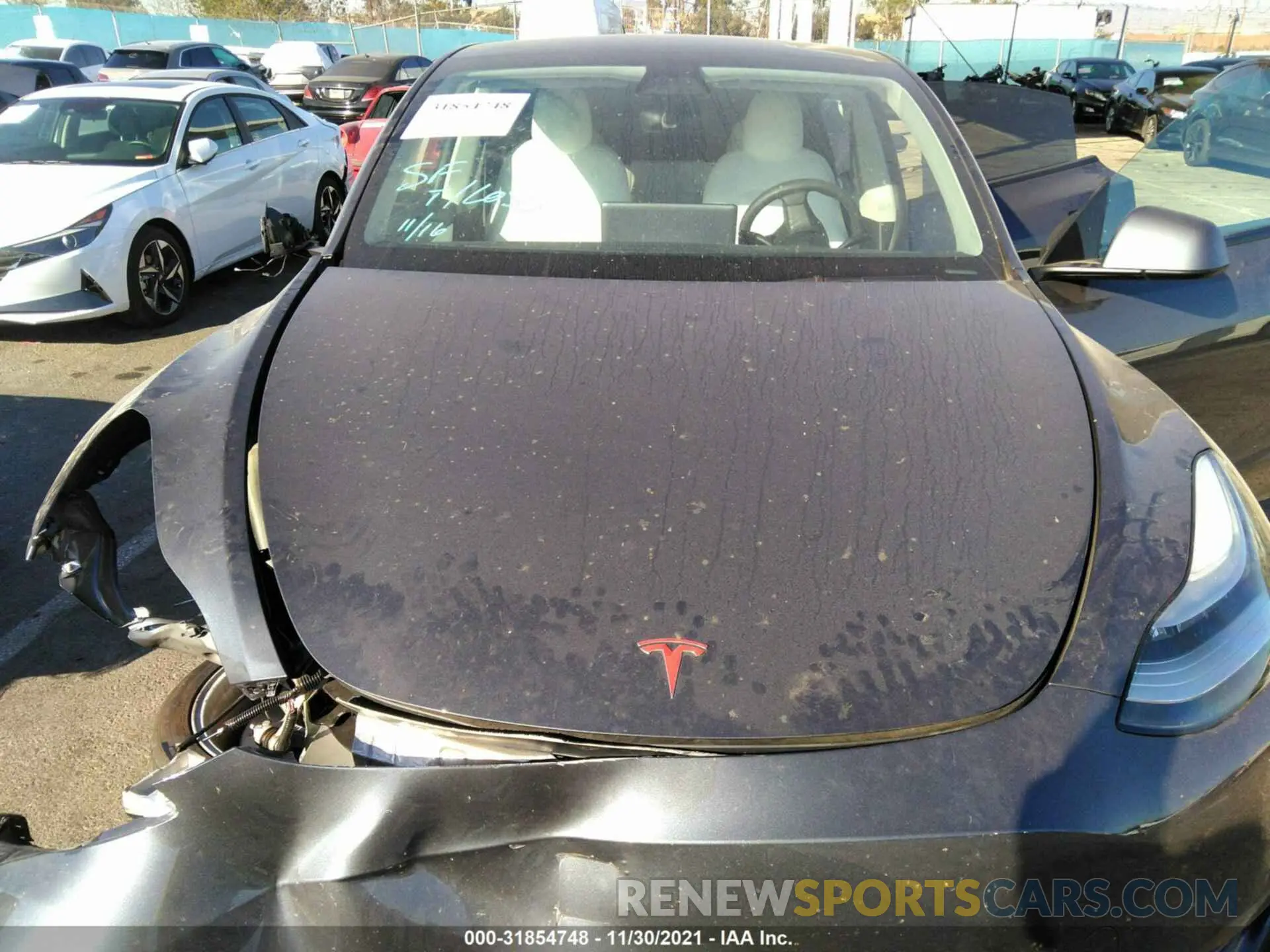 10 fotografías del automóvil dañado 5YJYGDEE6MF088697 TESLA MODEL Y 2021