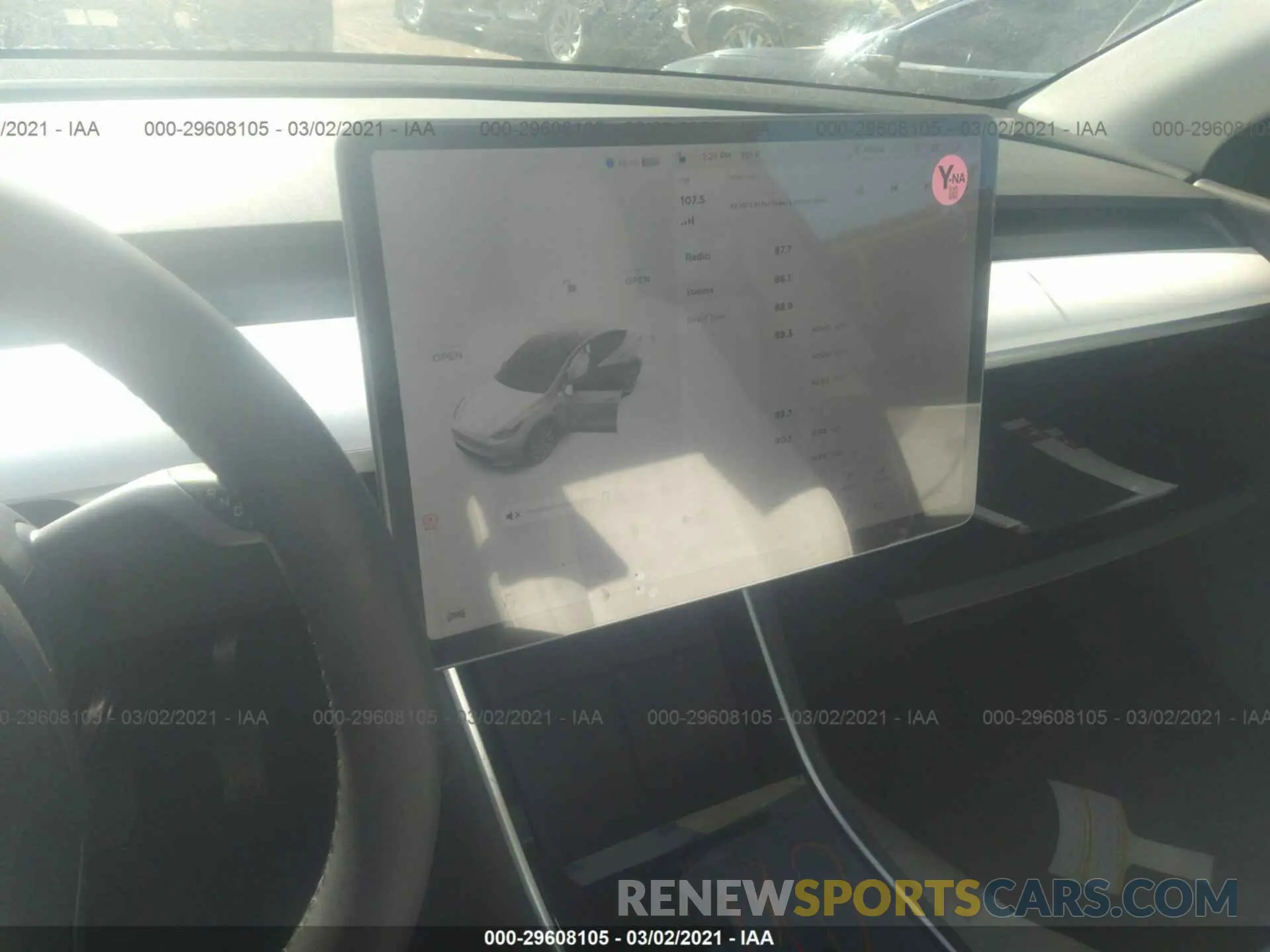 7 fotografías del automóvil dañado 5YJYGDEE6MF095794 TESLA MODEL Y 2021