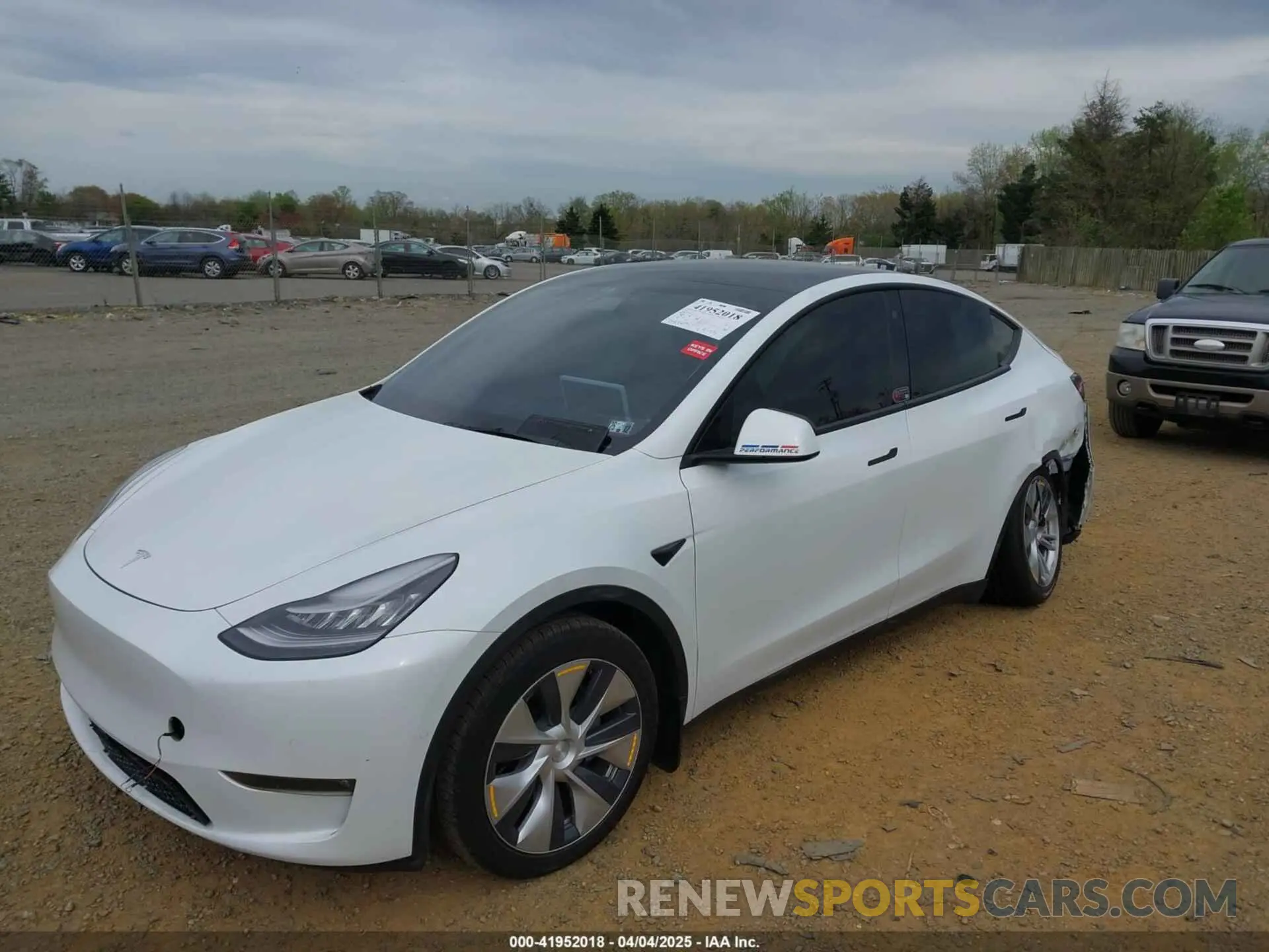 2 fotografías del automóvil dañado 5YJYGDEE6MF122363 TESLA MODEL Y 2021