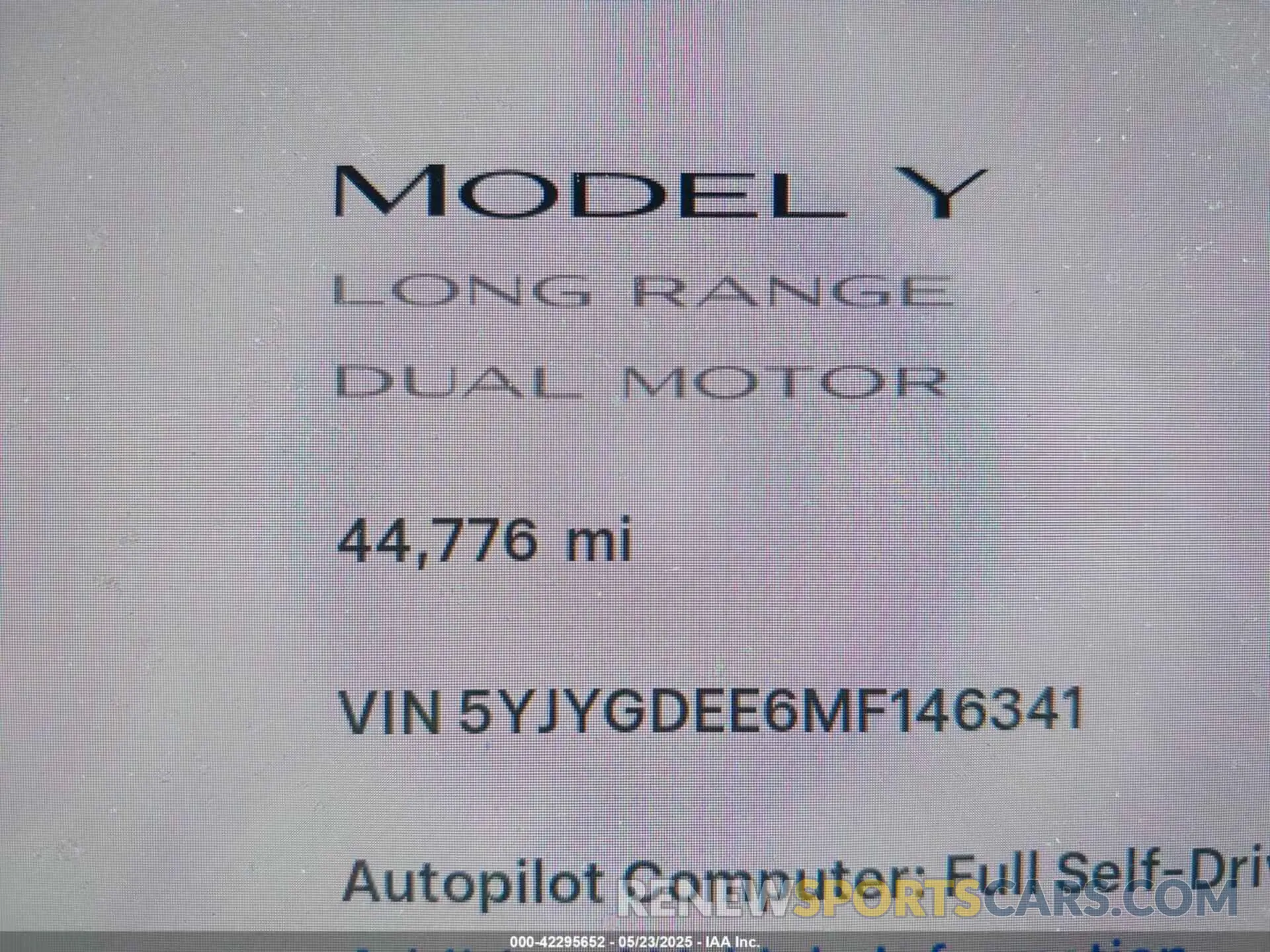 15 fotografías del automóvil dañado 5YJYGDEE6MF146341 TESLA MODEL Y 2021