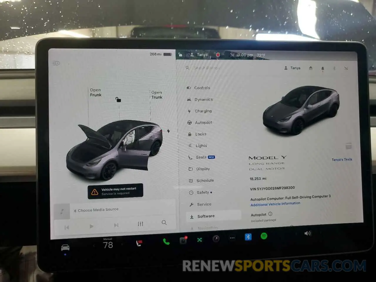 9 fotografías del automóvil dañado 5YJYGDEE6MF298300 TESLA MODEL Y 2021