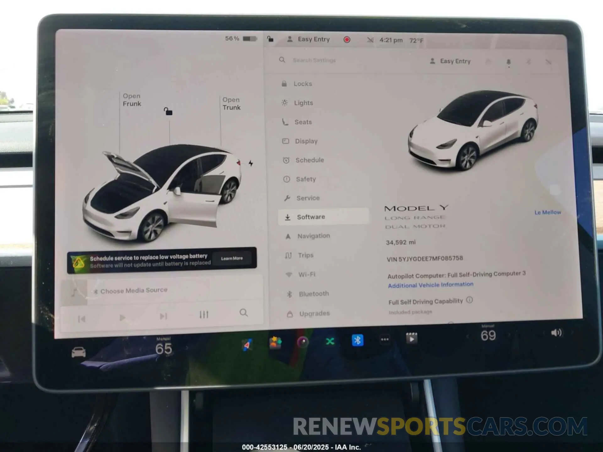 7 fotografías del automóvil dañado 5YJYGDEE7MF085758 TESLA MODEL Y 2021