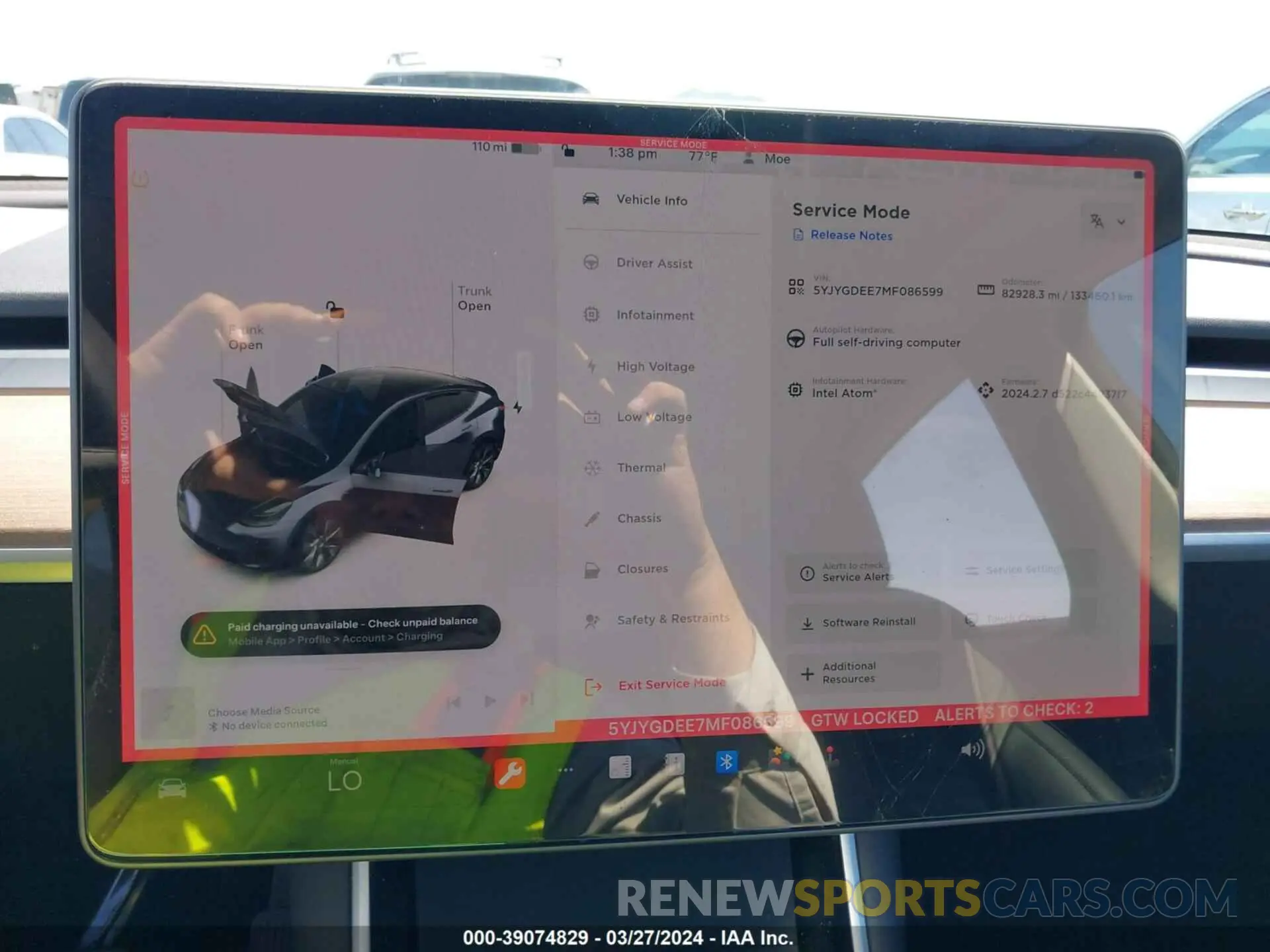 7 fotografías del automóvil dañado 5YJYGDEE7MF086599 TESLA MODEL Y 2021