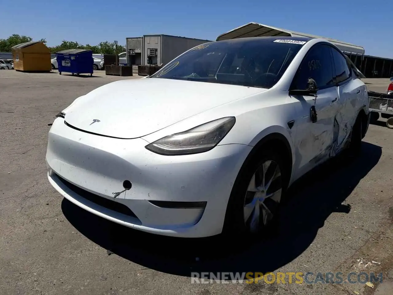 2 fotografías del automóvil dañado 5YJYGDEE7MF096601 TESLA MODEL Y 2021