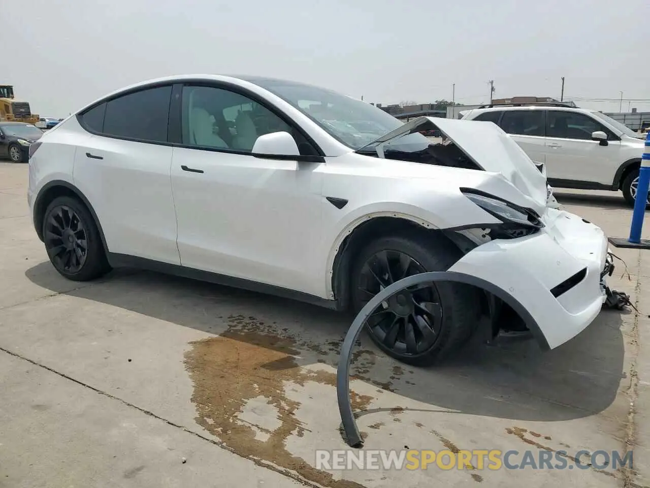 4 fotografías del automóvil dañado 5YJYGDEE7MF112425 TESLA MODEL Y 2021