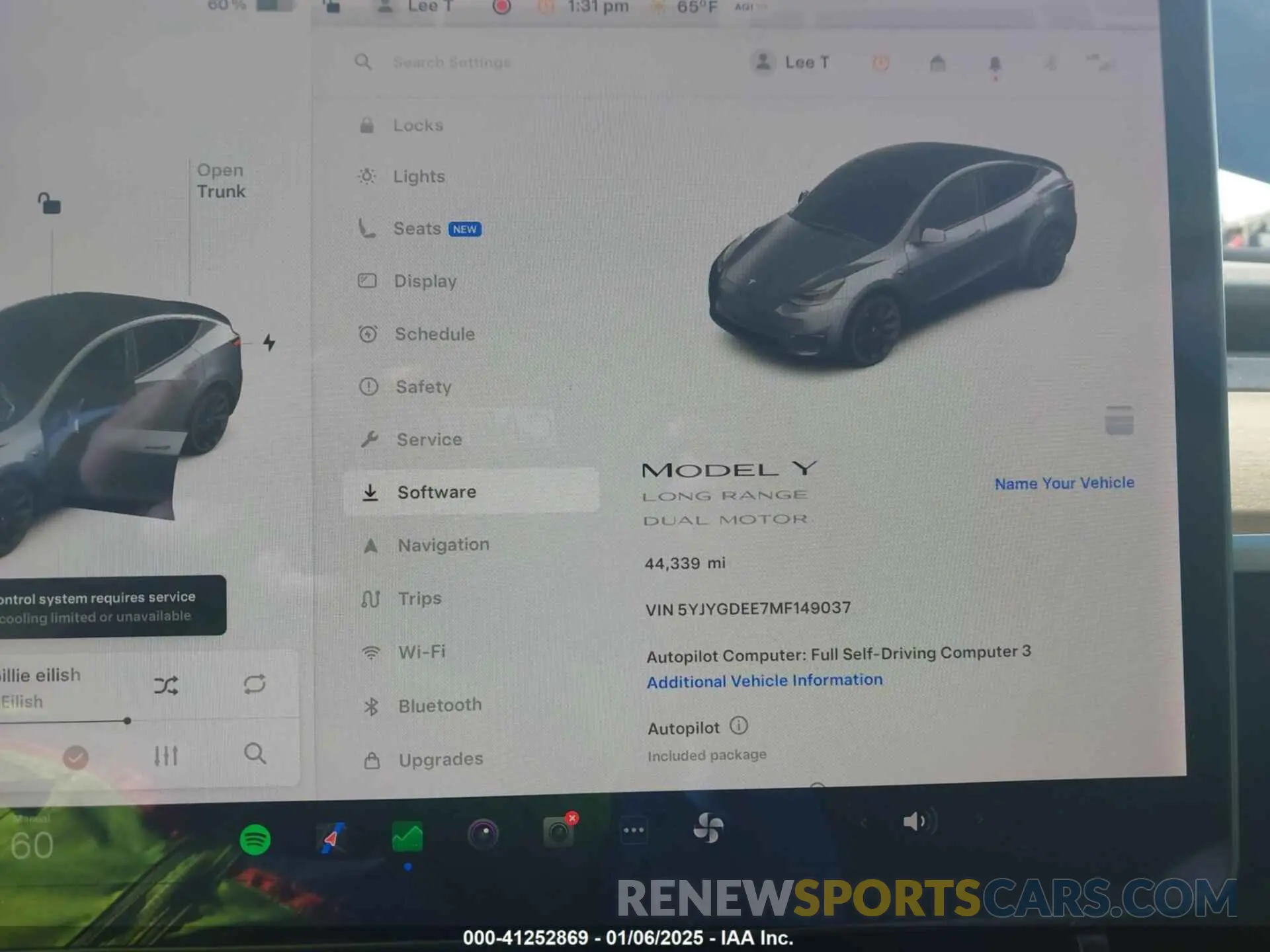 7 fotografías del automóvil dañado 5YJYGDEE7MF149037 TESLA MODEL Y 2021
