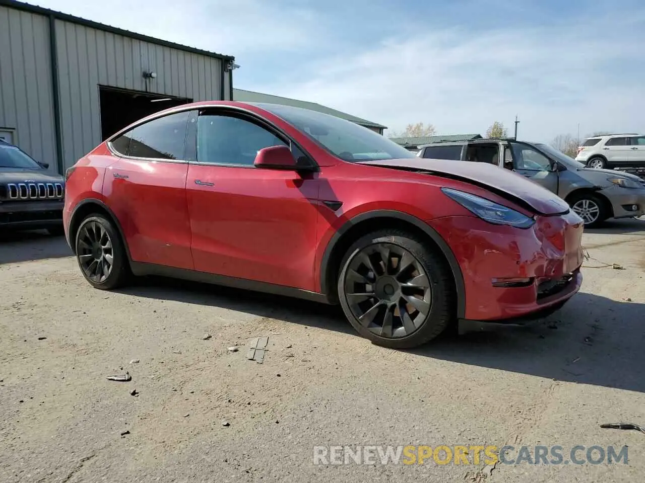 4 fotografías del automóvil dañado 5YJYGDEE7MF193295 TESLA MODEL Y 2021