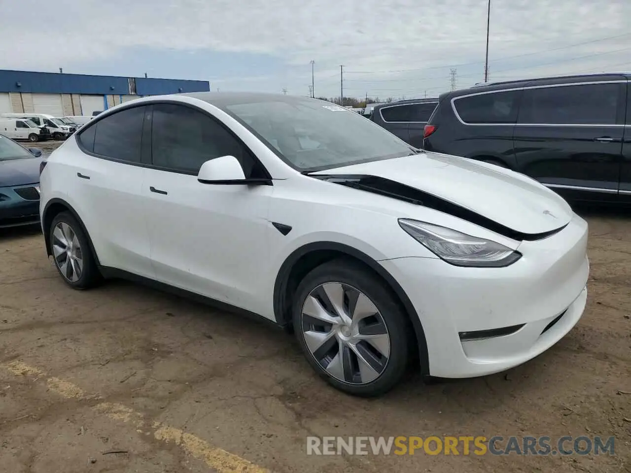 4 fotografías del automóvil dañado 5YJYGDEE7MF220608 TESLA MODEL Y 2021