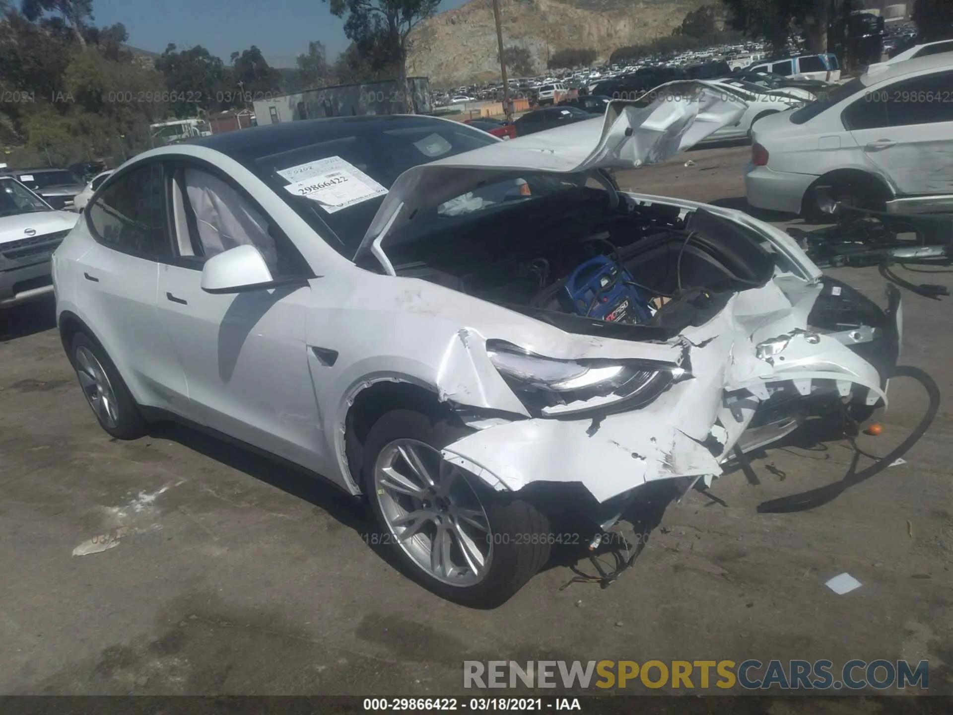 1 fotografías del automóvil dañado 5YJYGDEE8MF063414 TESLA MODEL Y 2021
