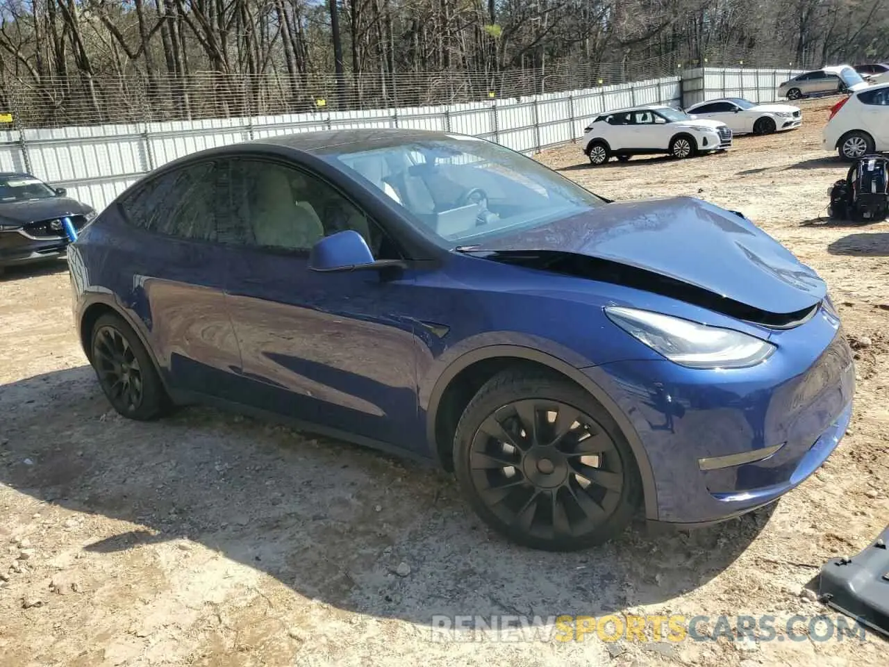 4 fotografías del automóvil dañado 5YJYGDEE8MF067432 TESLA MODEL Y 2021