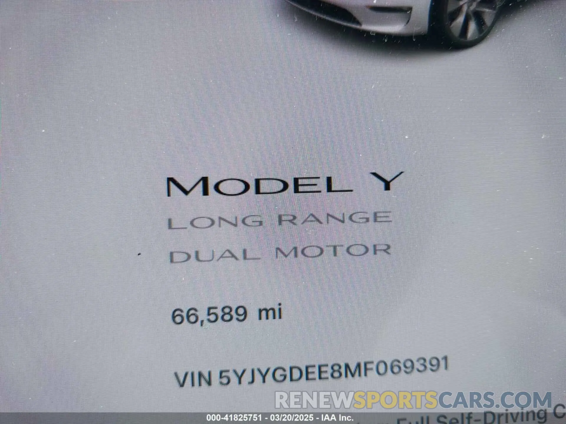 15 fotografías del automóvil dañado 5YJYGDEE8MF069391 TESLA MODEL Y 2021