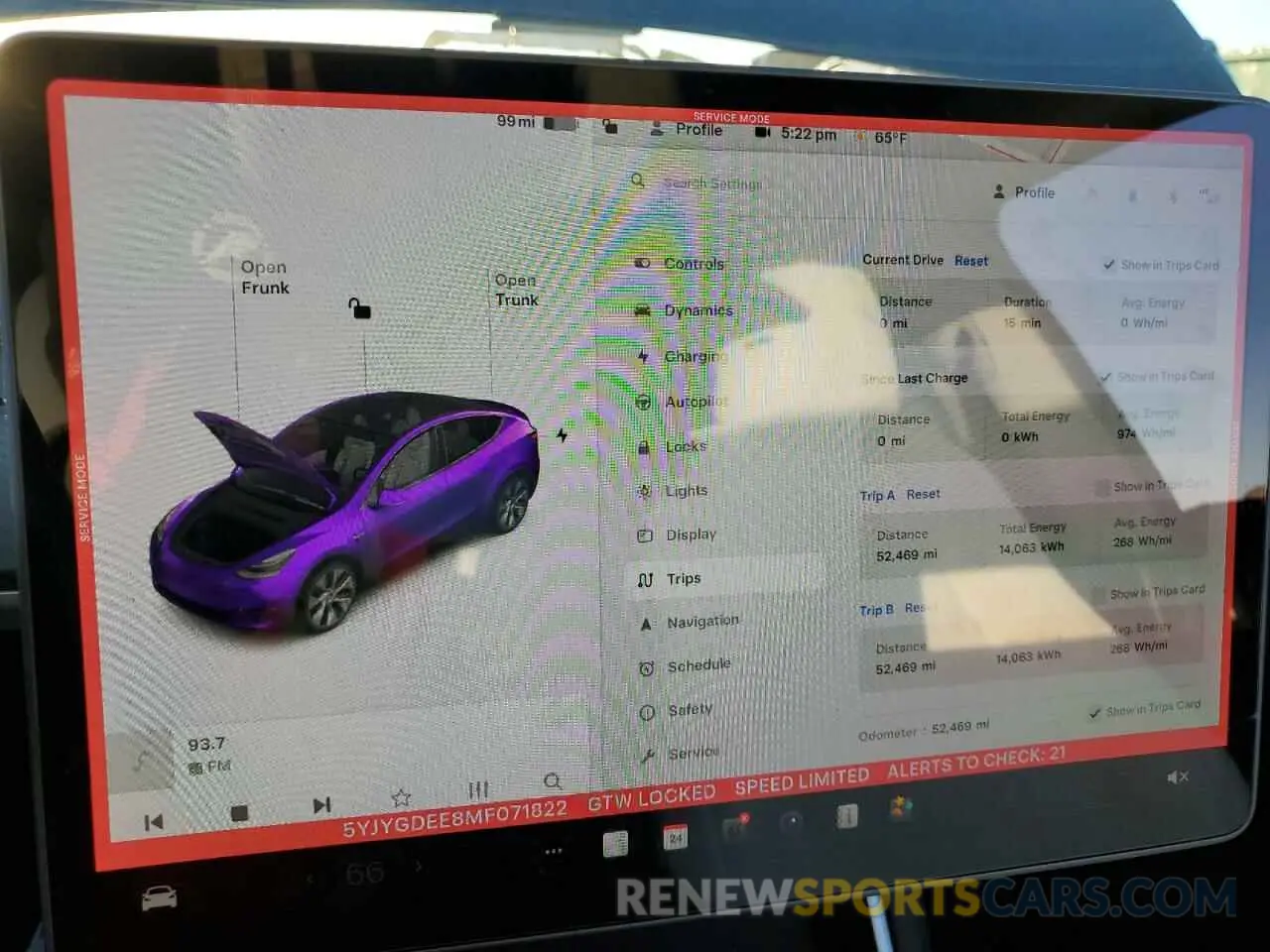 9 fotografías del automóvil dañado 5YJYGDEE8MF071822 TESLA MODEL Y 2021