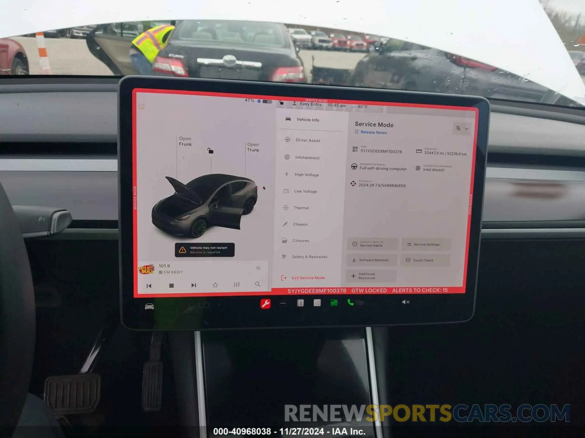 19 fotografías del automóvil dañado 5YJYGDEE8MF100378 TESLA MODEL Y 2021