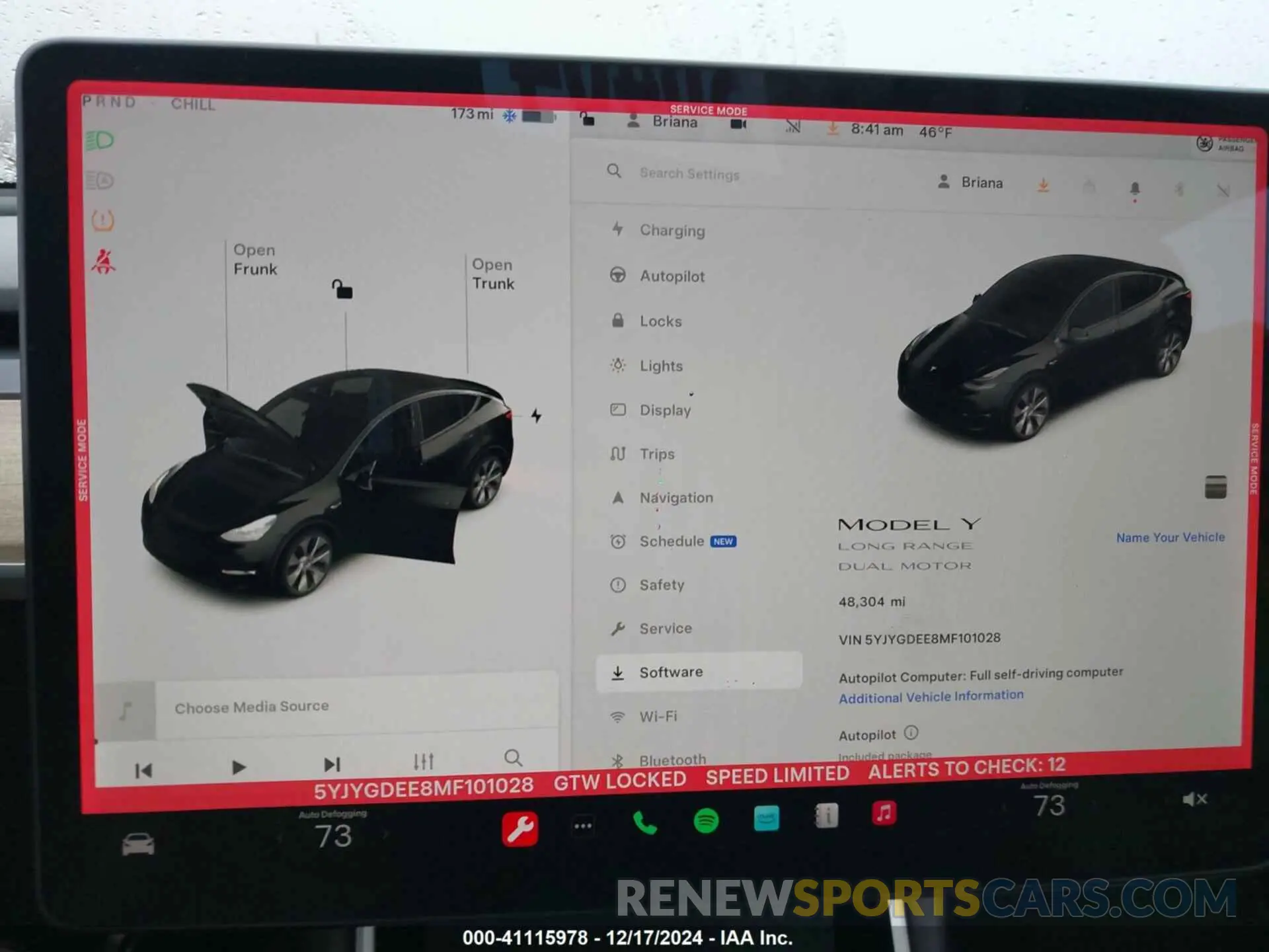 7 fotografías del automóvil dañado 5YJYGDEE8MF101028 TESLA MODEL Y 2021