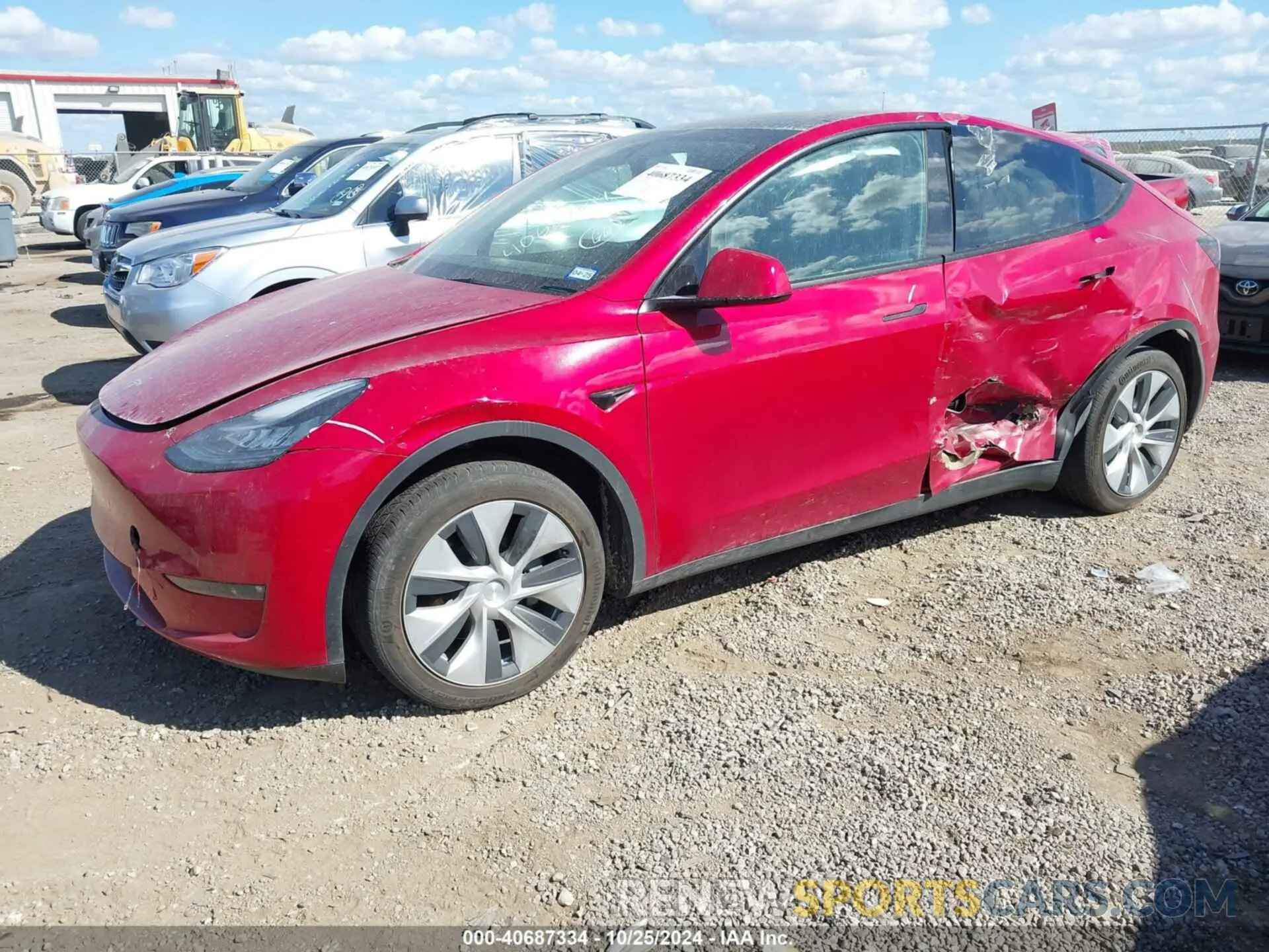 2 fotografías del automóvil dañado 5YJYGDEE8MF140458 TESLA MODEL Y 2021