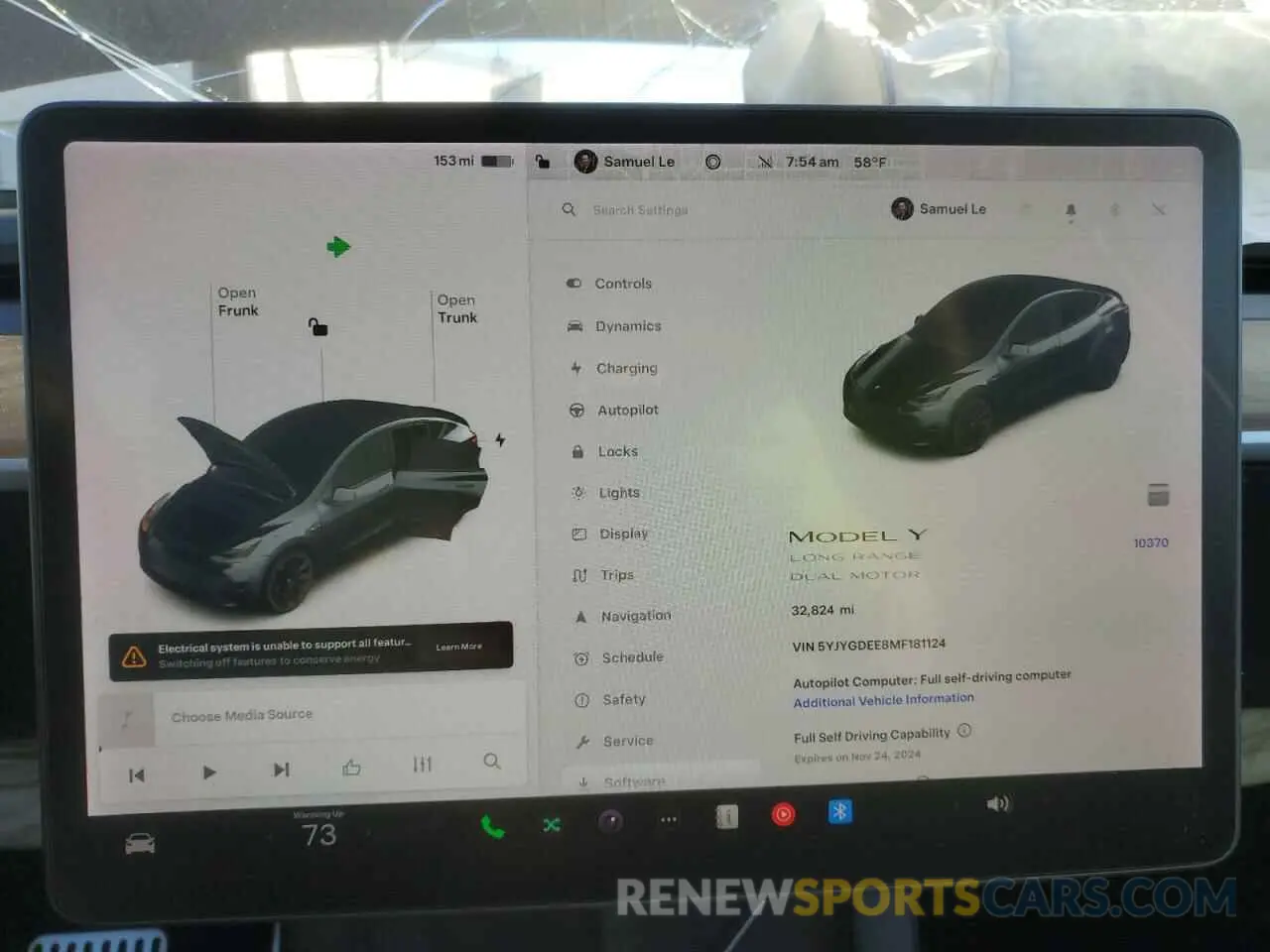 9 fotografías del automóvil dañado 5YJYGDEE8MF181124 TESLA MODEL Y 2021
