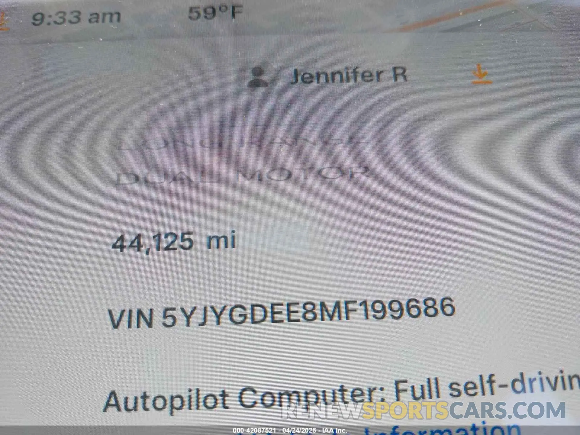 16 fotografías del automóvil dañado 5YJYGDEE8MF199686 TESLA MODEL Y 2021