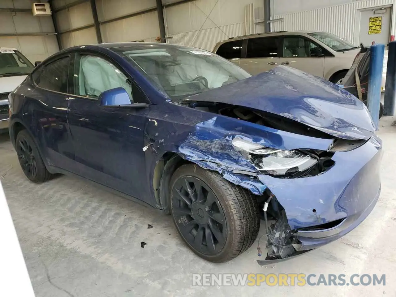 4 fotografías del automóvil dañado 5YJYGDEE8MF208063 TESLA MODEL Y 2021
