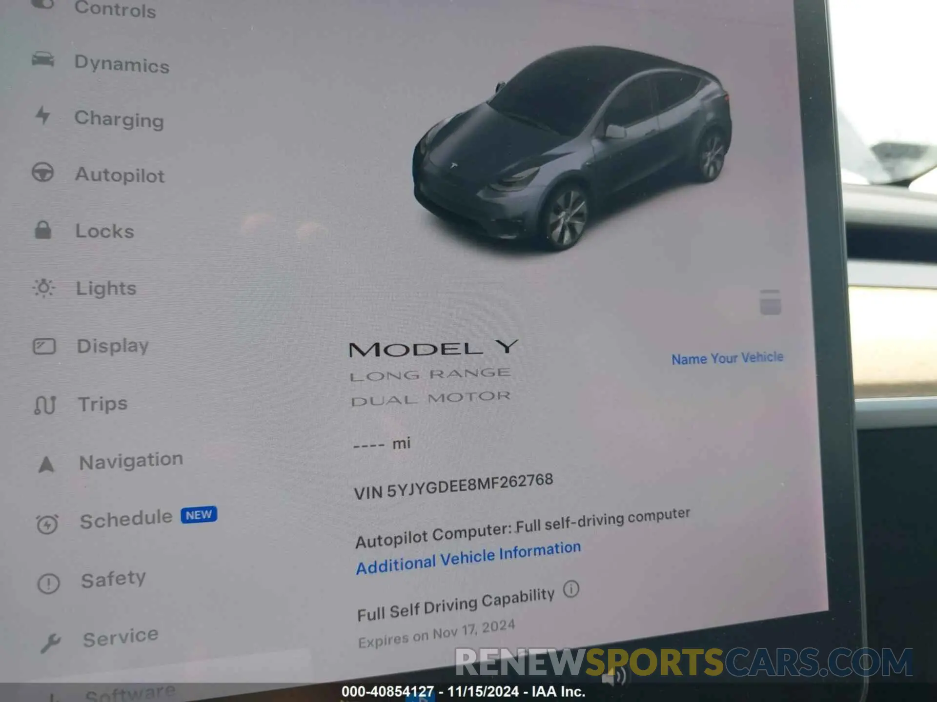 7 fotografías del automóvil dañado 5YJYGDEE8MF262768 TESLA MODEL Y 2021