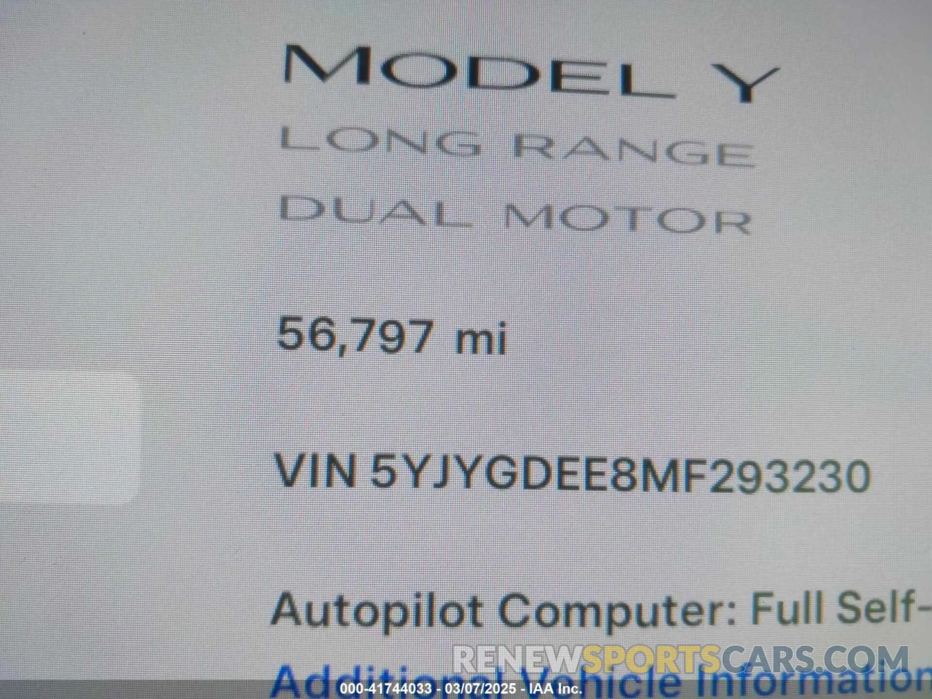 15 fotografías del automóvil dañado 5YJYGDEE8MF293230 TESLA MODEL Y 2021