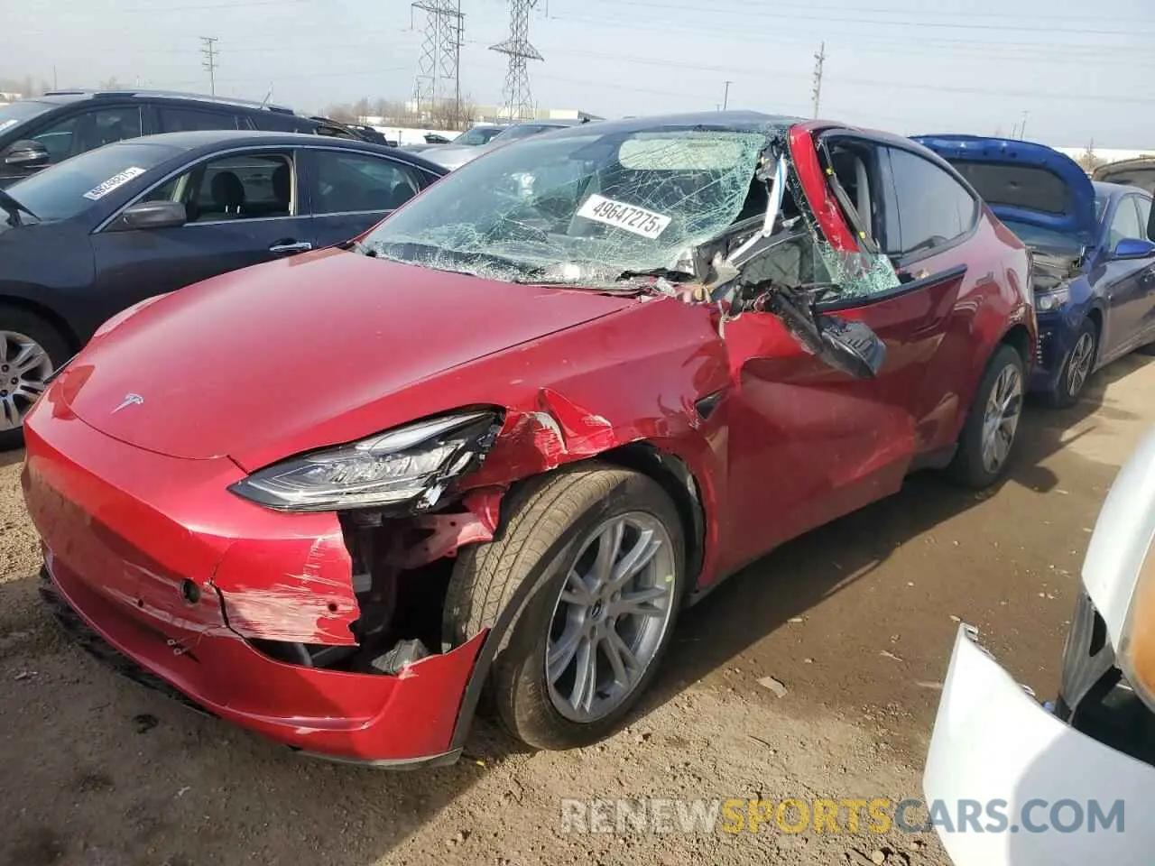 1 fotografías del automóvil dañado 5YJYGDEE9MF075698 TESLA MODEL Y 2021